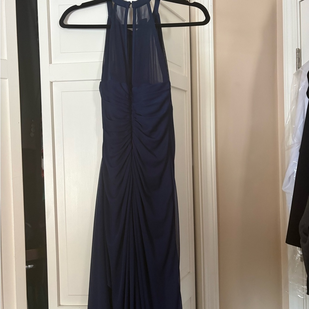 Elegant Navy Halter Dress